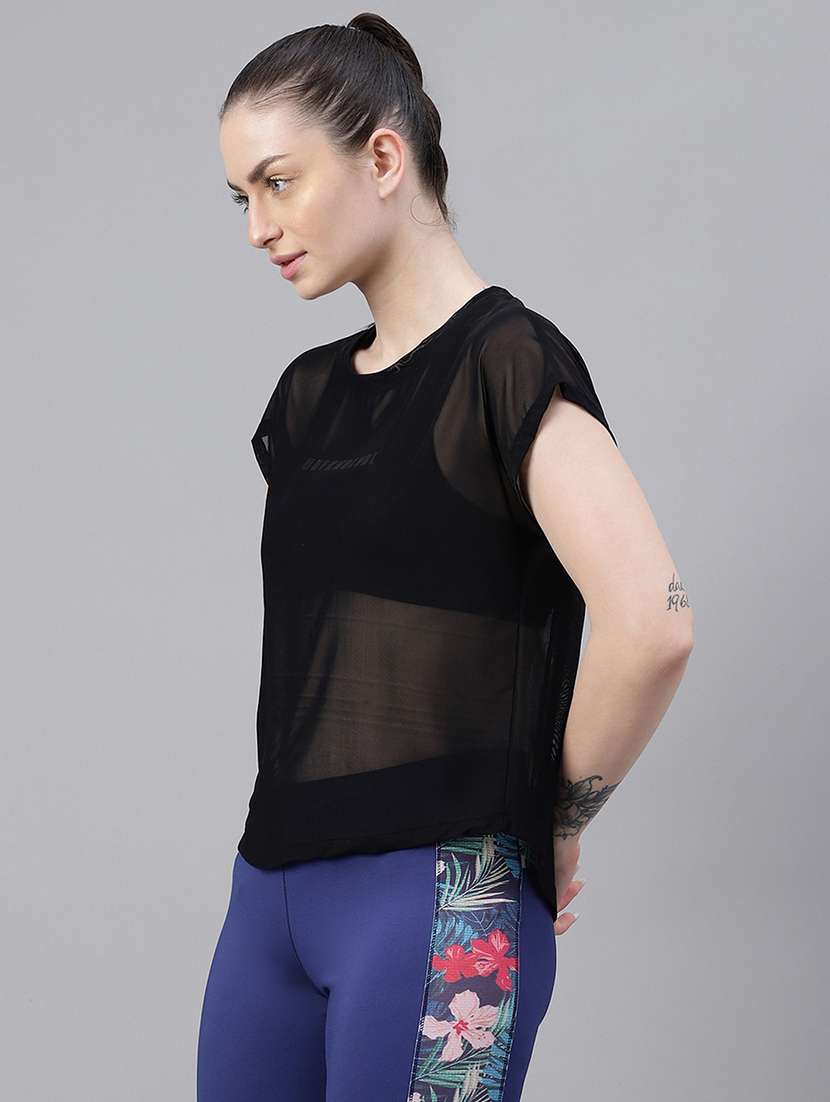 women typography printed relaxed fit dri-fit t-shirt - 21763056 -  Standard Image - 1