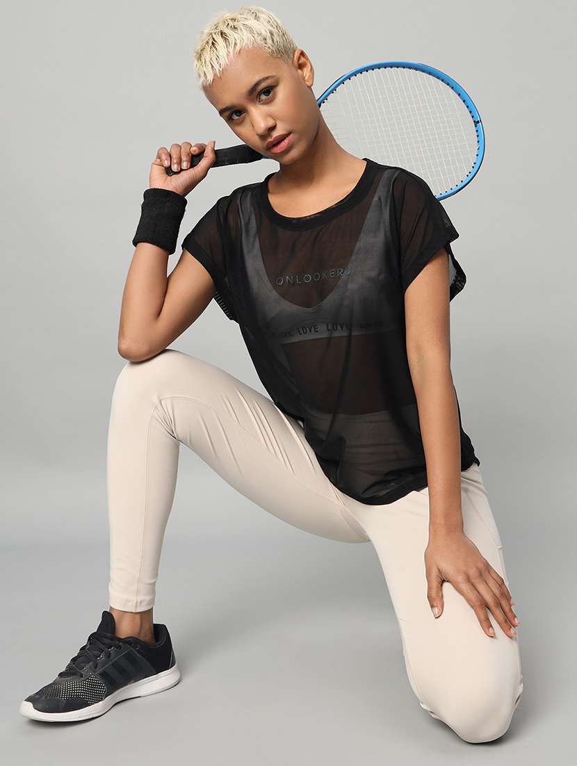 women typography printed relaxed fit dri-fit t-shirt - 21763064 -  Standard Image - 4