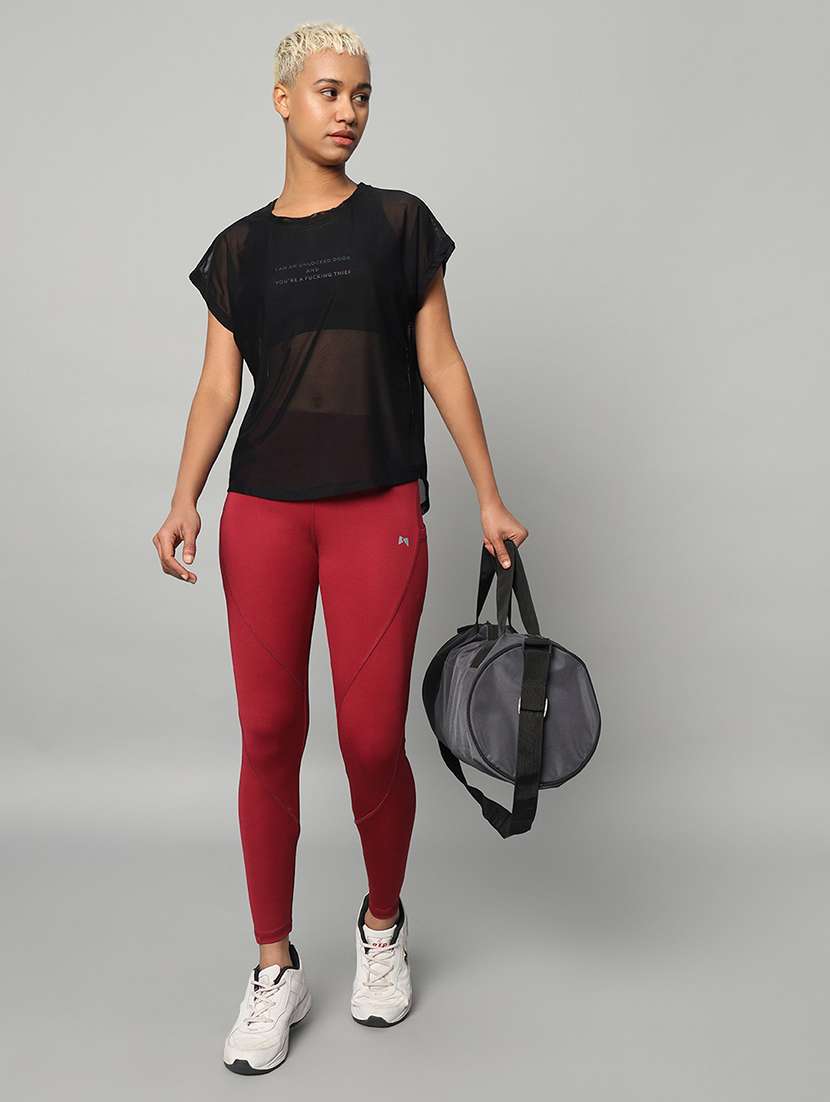 women typography printed relaxed fit dri-fit t-shirt - 21763065 -  Standard Image - 4