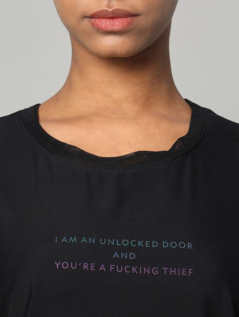 women typography printed relaxed fit dri-fit t-shirt - 21763065 -  Standard Image - 6