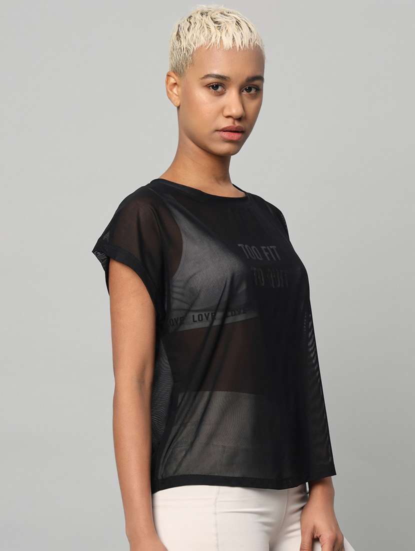 women typography printed relaxed fit dri-fit t-shirt - 21763067 -  Standard Image - 1