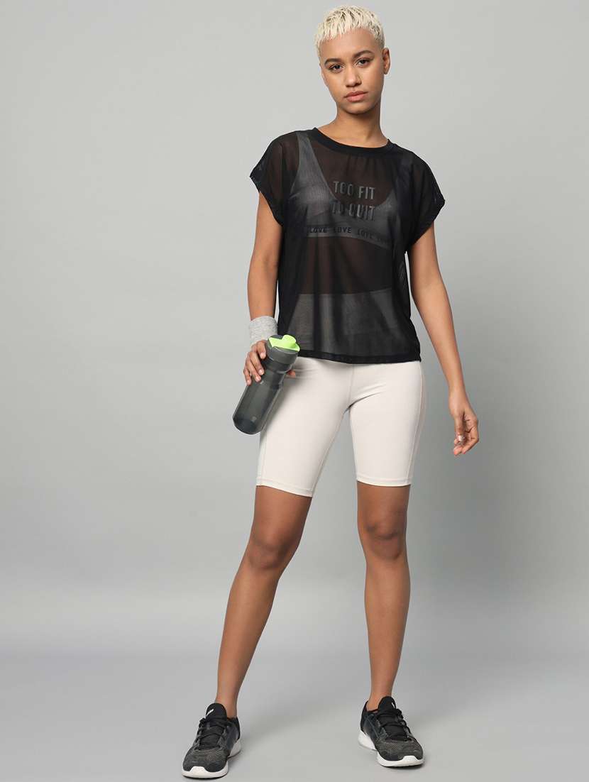 women typography printed relaxed fit dri-fit t-shirt - 21763067 -  Standard Image - 4