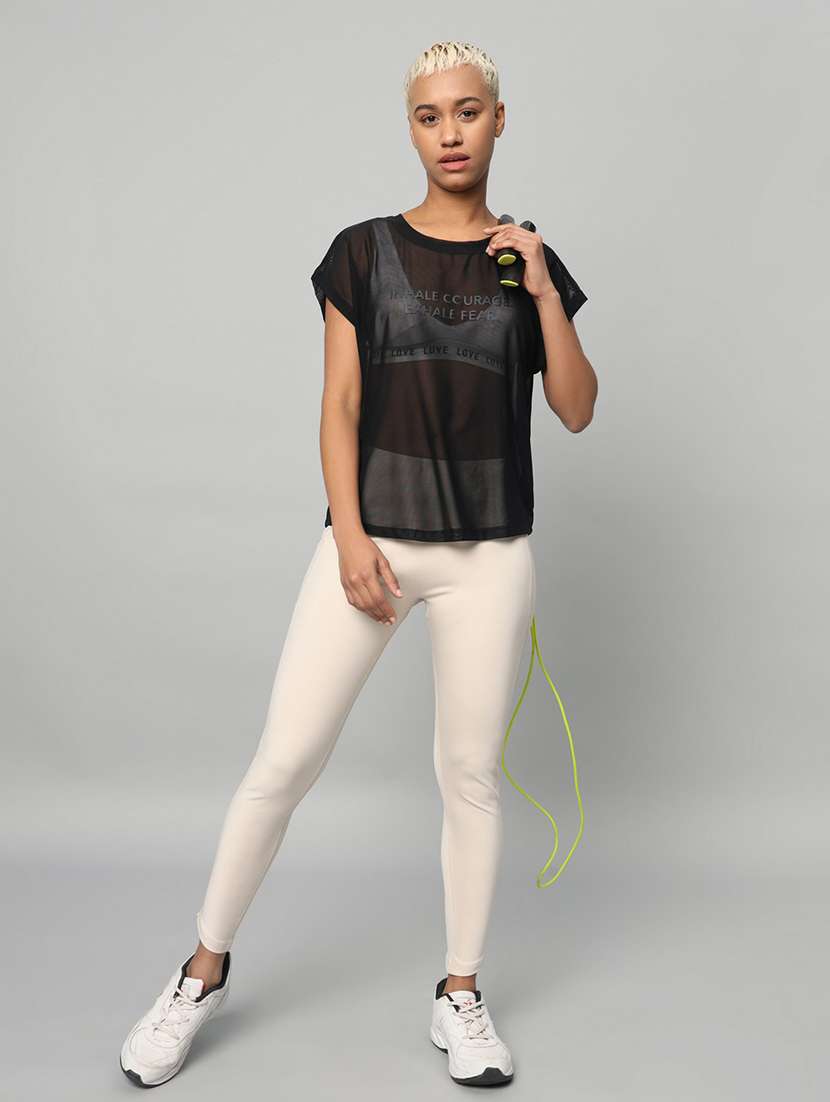 women typography printed relaxed fit dri-fit t-shirt - 21763069 -  Standard Image - 4