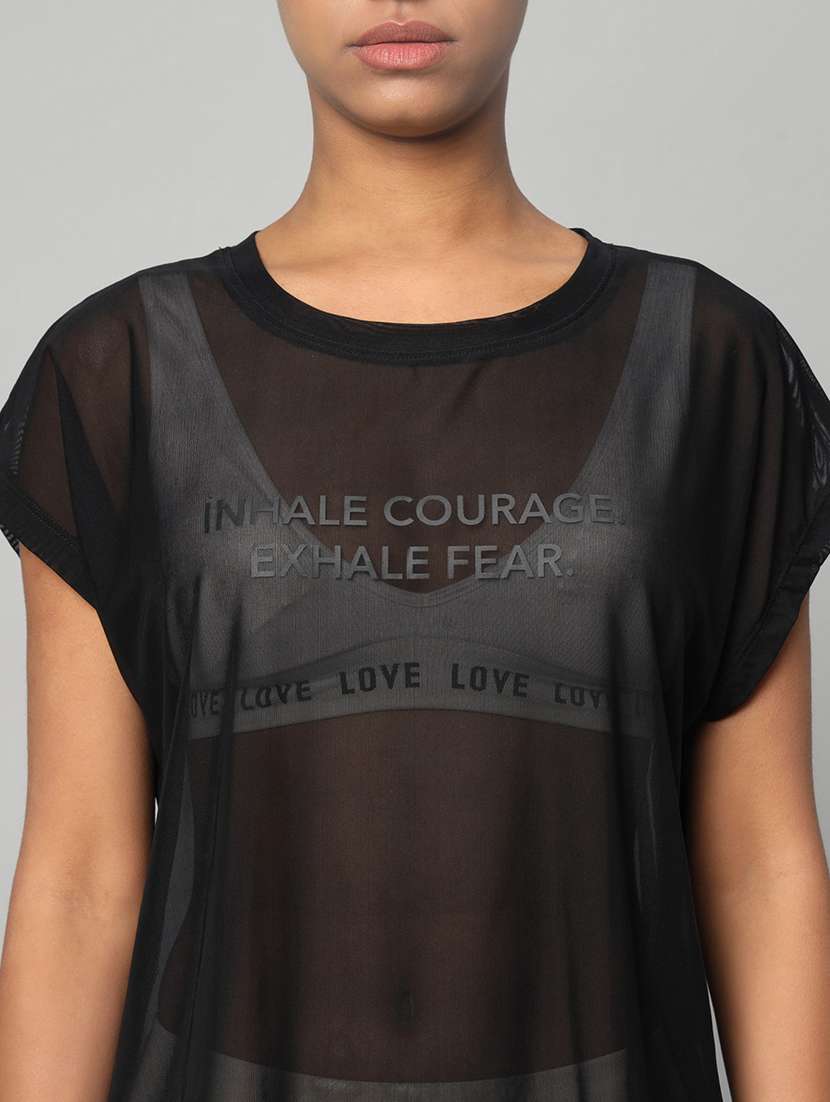 women typography printed relaxed fit dri-fit t-shirt - 21763069 -  Standard Image - 6