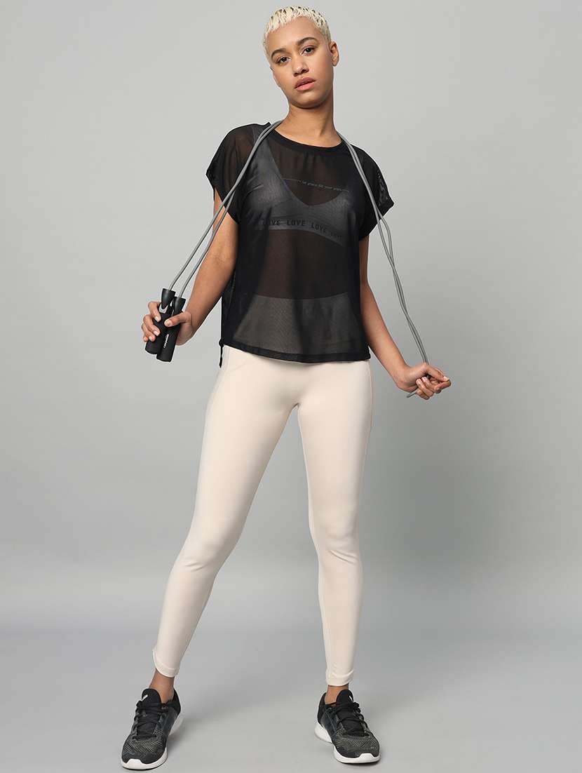 women typography printed relaxed fit dri-fit t-shirt - 21763071 -  Standard Image - 4