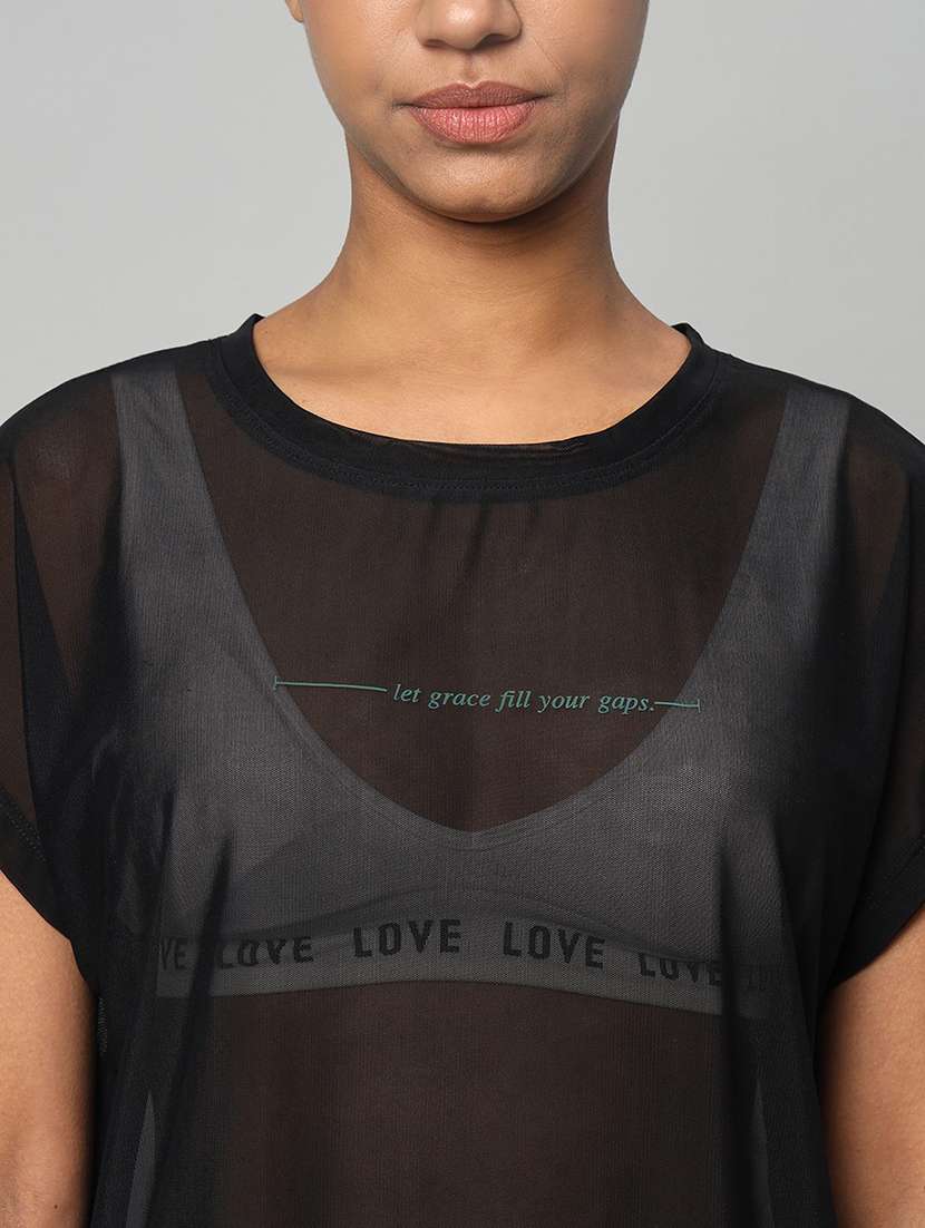 women typography printed relaxed fit dri-fit t-shirt - 21763071 -  Standard Image - 6