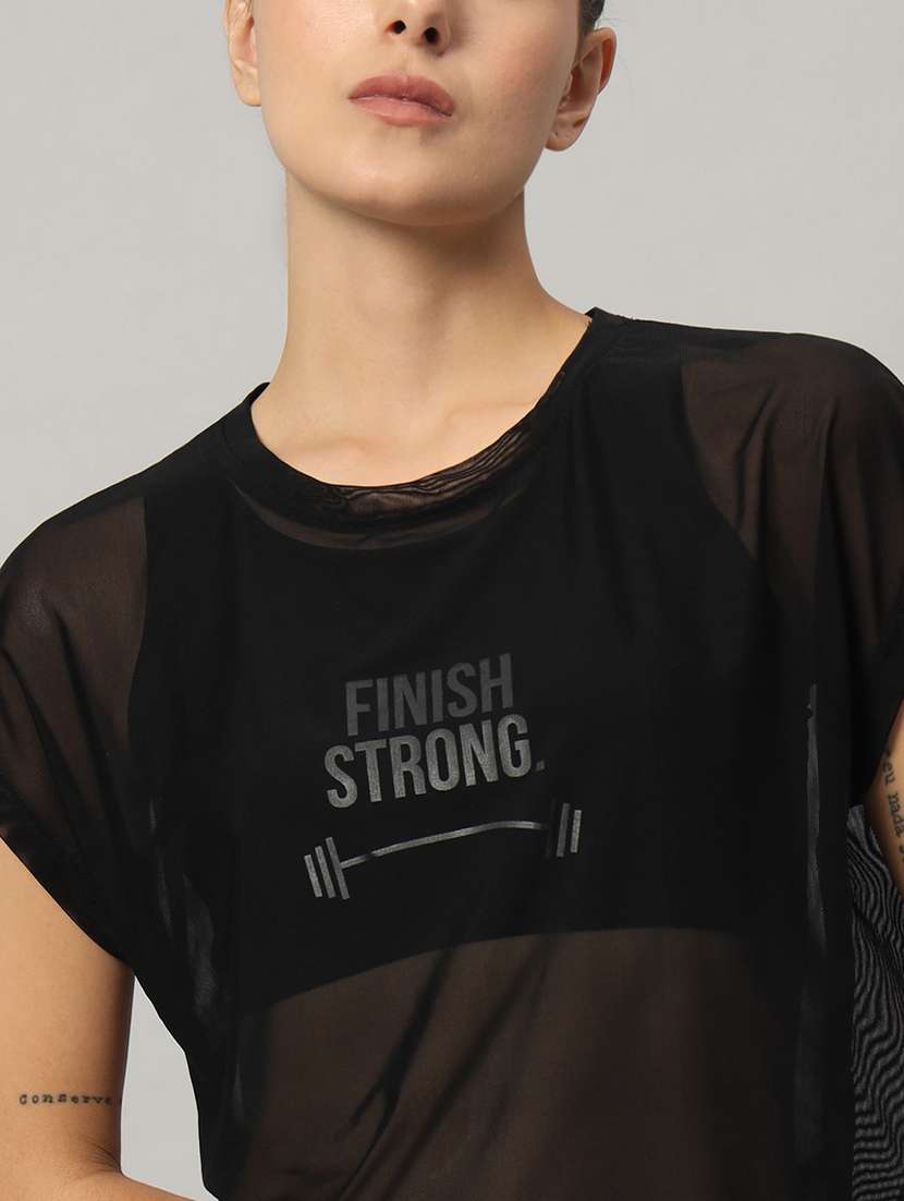 women typography printed relaxed fit dri-fit t-shirt - 21763075 -  Standard Image - 6