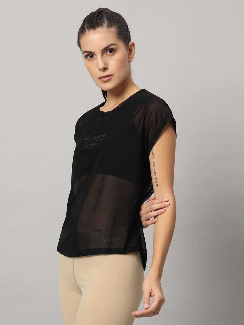 women typography printed relaxed fit dri-fit t-shirt - 21763077 -  Standard Image - 1