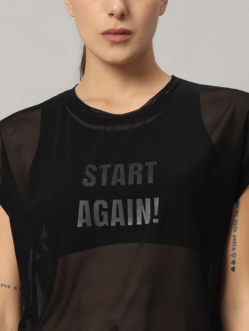 women typography printed relaxed fit dri-fit t-shirt - 21763079 -  Standard Image - 6