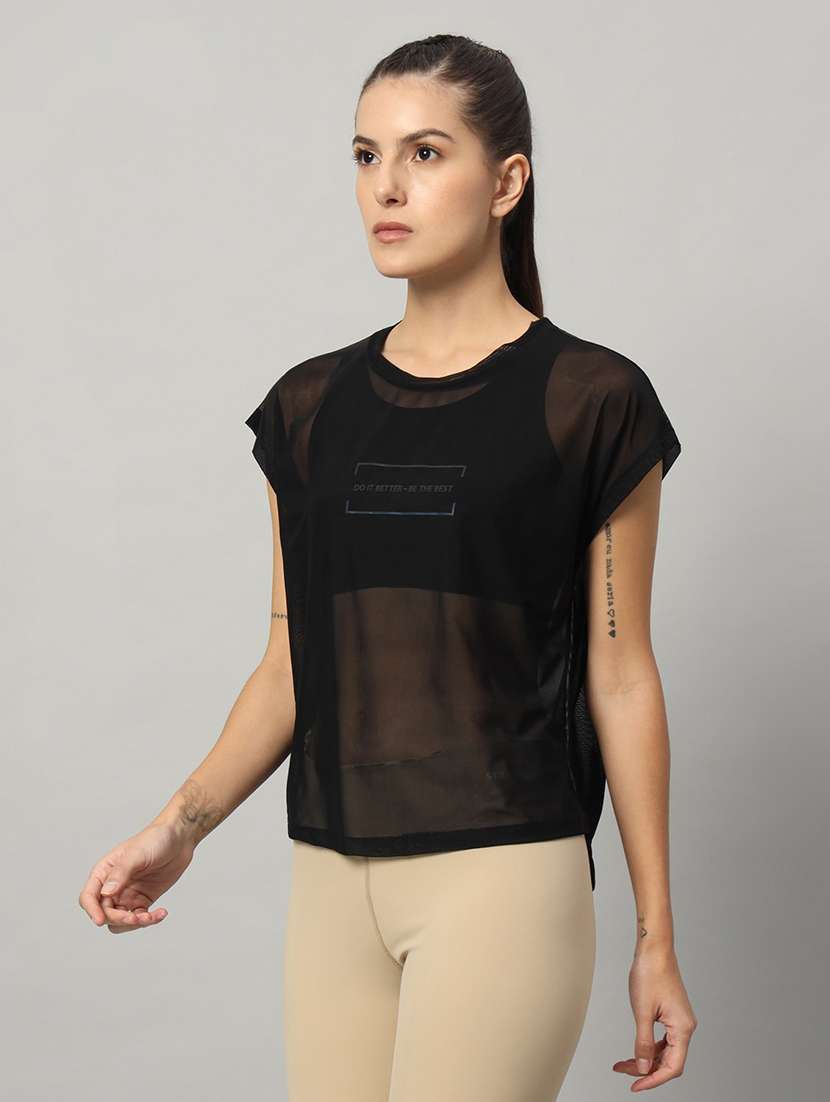 women typography printed relaxed fit dri-fit t-shirt - 21763081 -  Standard Image - 1