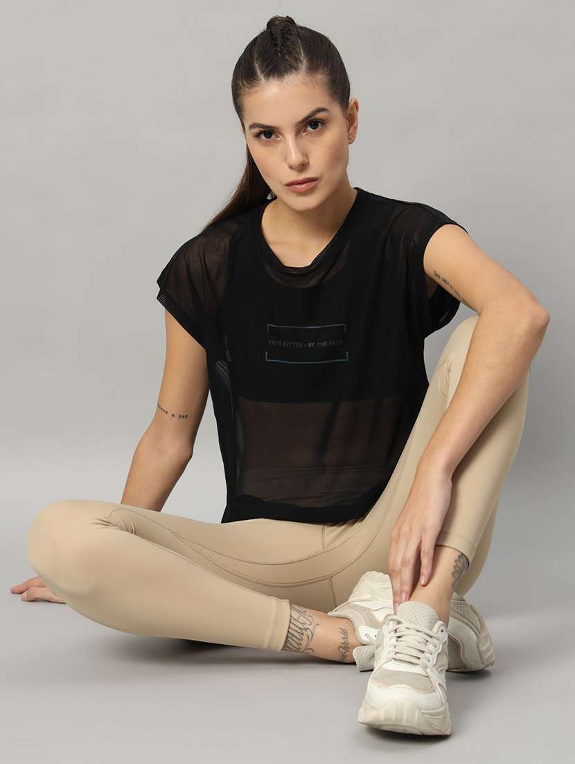 women typography printed relaxed fit dri-fit t-shirt - 21763081 -  Standard Image - 4