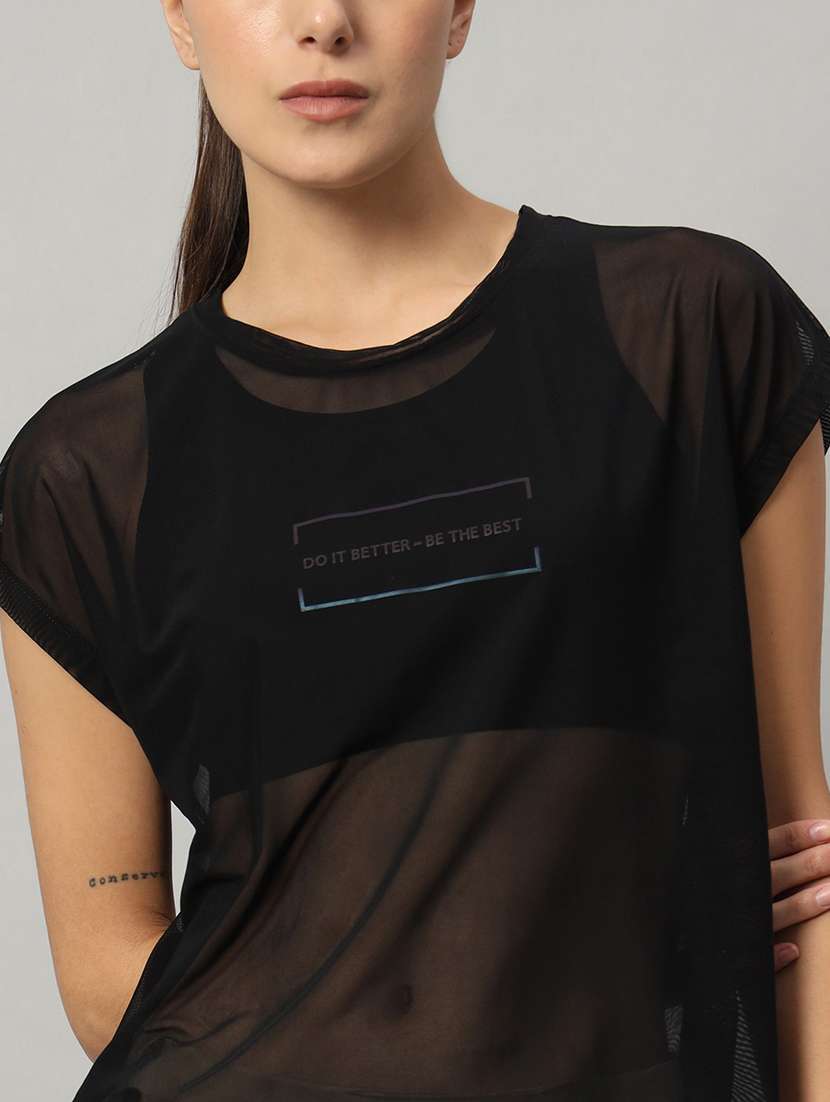 women typography printed relaxed fit dri-fit t-shirt - 21763081 -  Standard Image - 6