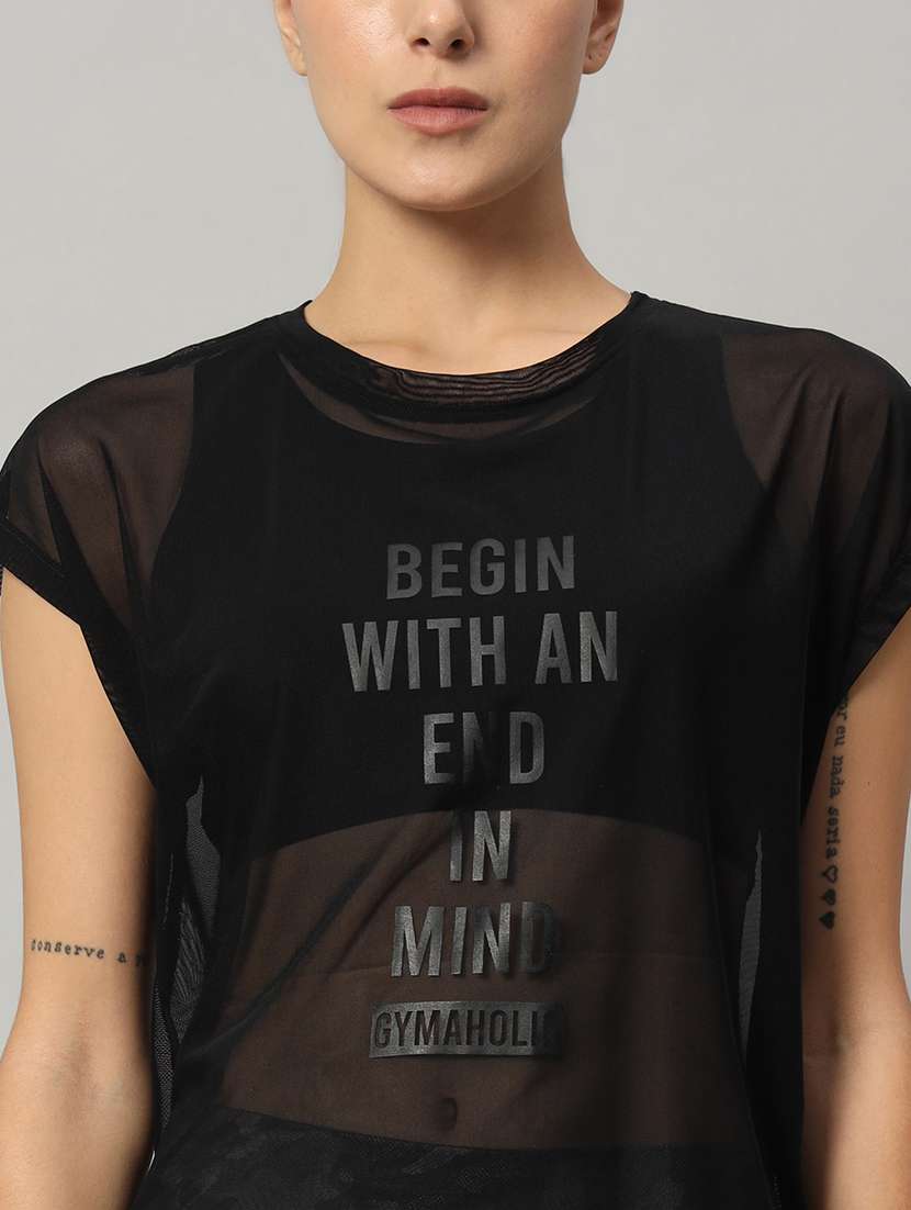 women typography printed relaxed fit dri-fit t-shirt - 21763084 -  Standard Image - 6