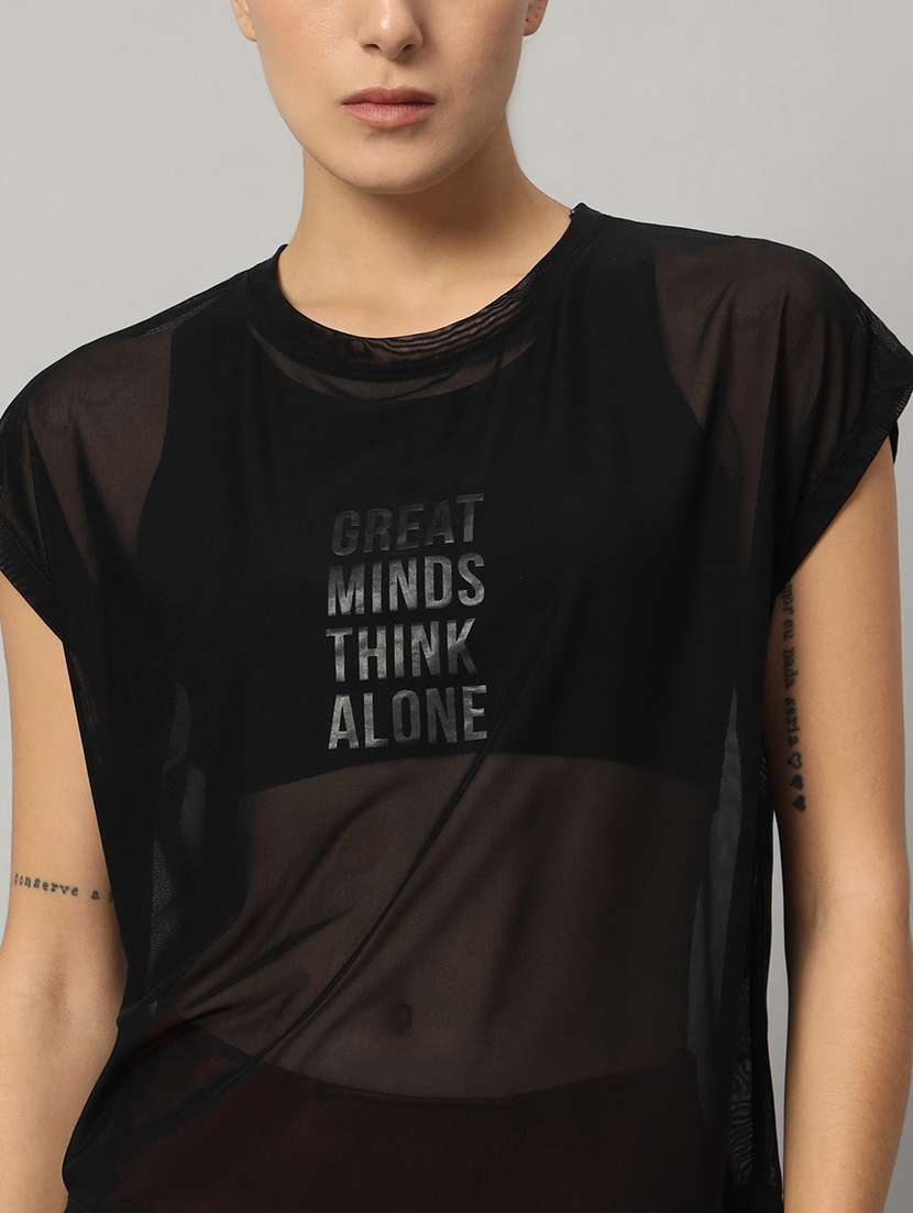 women typography printed relaxed fit dri-fit t-shirt - 21763085 -  Standard Image - 6