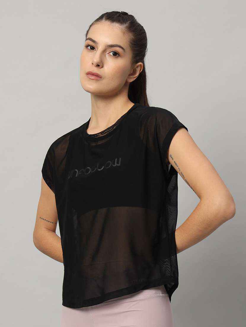 women typography printed relaxed fit dri-fit t-shirt - 21763086 -  Standard Image - 1