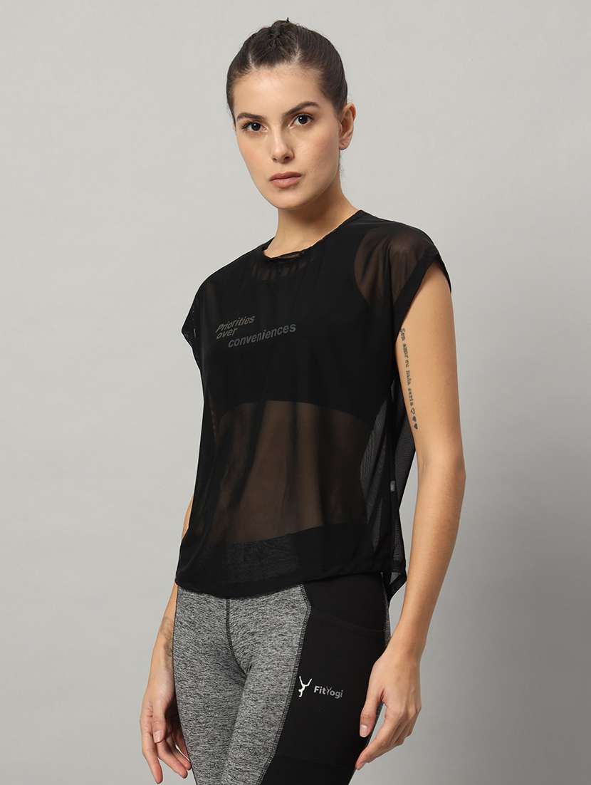 women typography printed relaxed fit dri-fit t-shirt - 21763087 -  Standard Image - 1