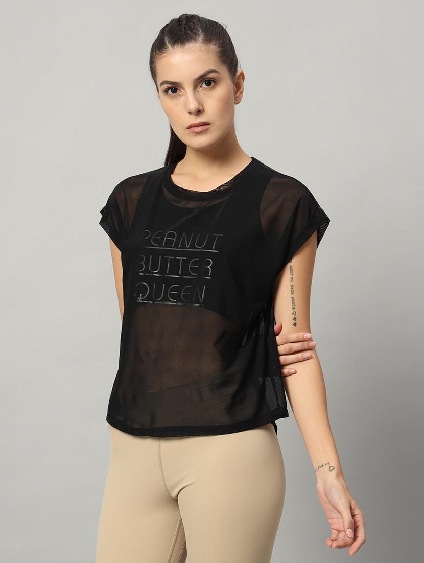 women typography printed relaxed fit dri-fit t-shirt - 21763090 -  Standard Image - 1