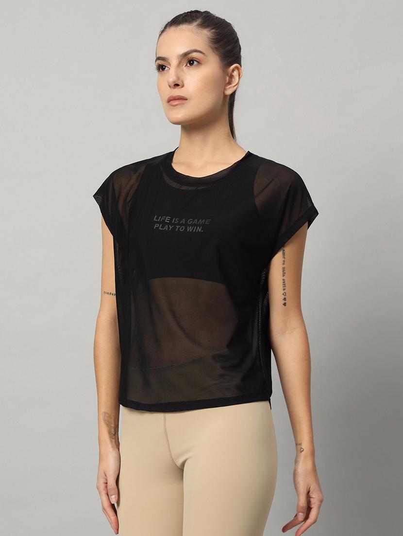women typography printed relaxed fit dri-fit t-shirt - 21763091 -  Standard Image - 1