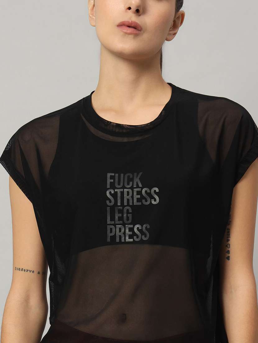 women typography printed relaxed fit dri-fit t-shirt - 21763092 - Standard Image - 6