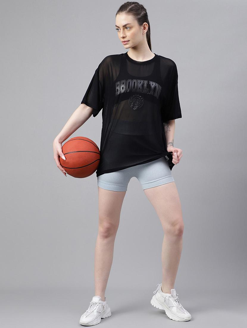 women typography printed relaxed fit dri-fit t-shirt - 21763095 - Standard Image - 4