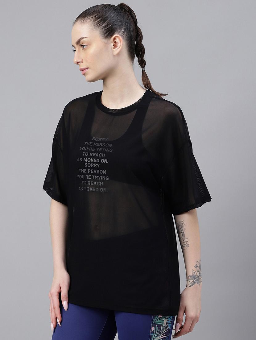 women typography printed relaxed fit dri-fit t-shirt - 21763098 -  Standard Image - 1