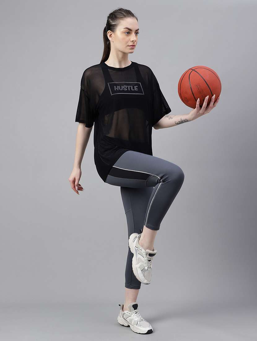 women typography printed relaxed fit dri-fit t-shirt - 21763106 -  Standard Image - 4