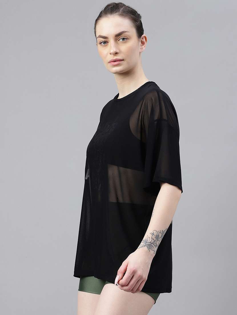 women typography printed relaxed fit dri-fit t-shirt - 21763107 -  Standard Image - 1