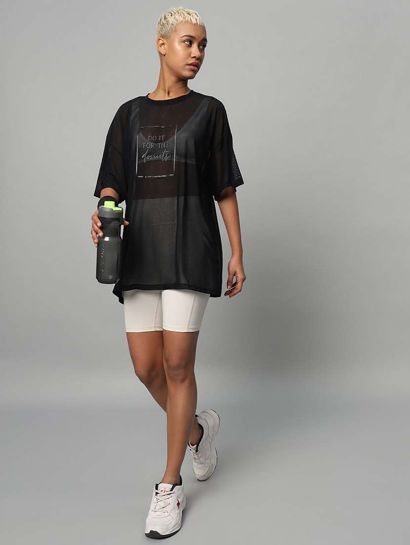 women typography printed relaxed fit dri-fit t-shirt - 21763118 -  Standard Image - 4