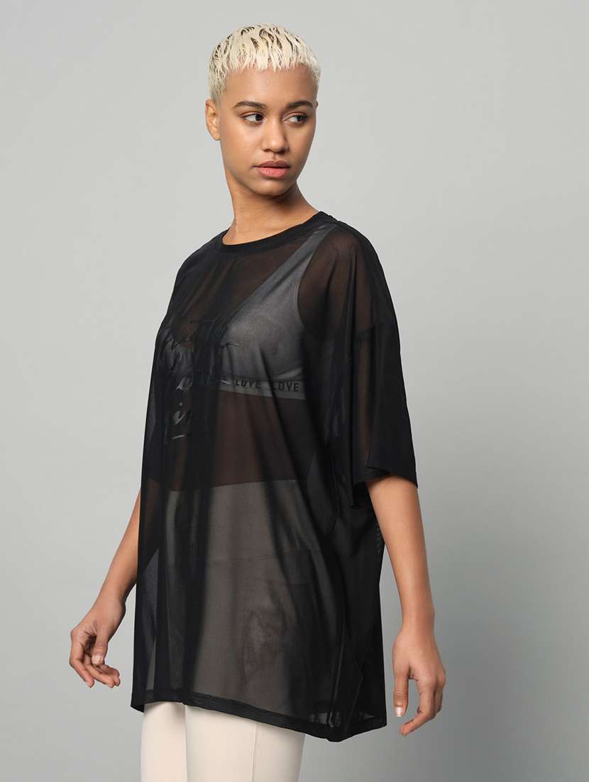 women typography printed relaxed fit dri-fit t-shirt - 21763119 -  Standard Image - 1