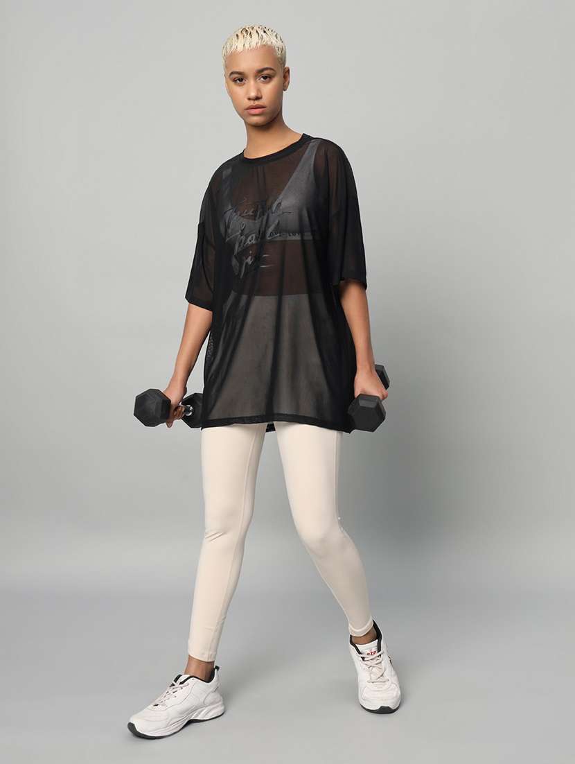 women typography printed relaxed fit dri-fit t-shirt - 21763119 -  Standard Image - 4