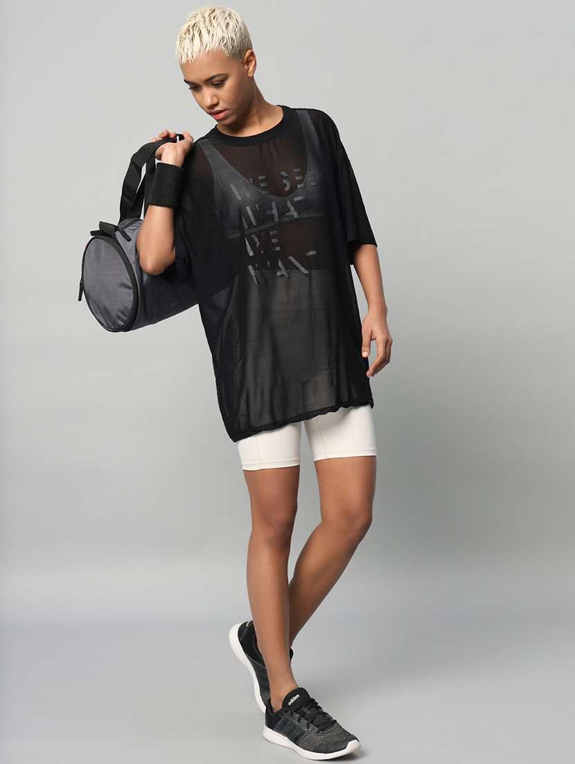 women typography printed relaxed fit dri-fit t-shirt - 21763120 -  Standard Image - 4