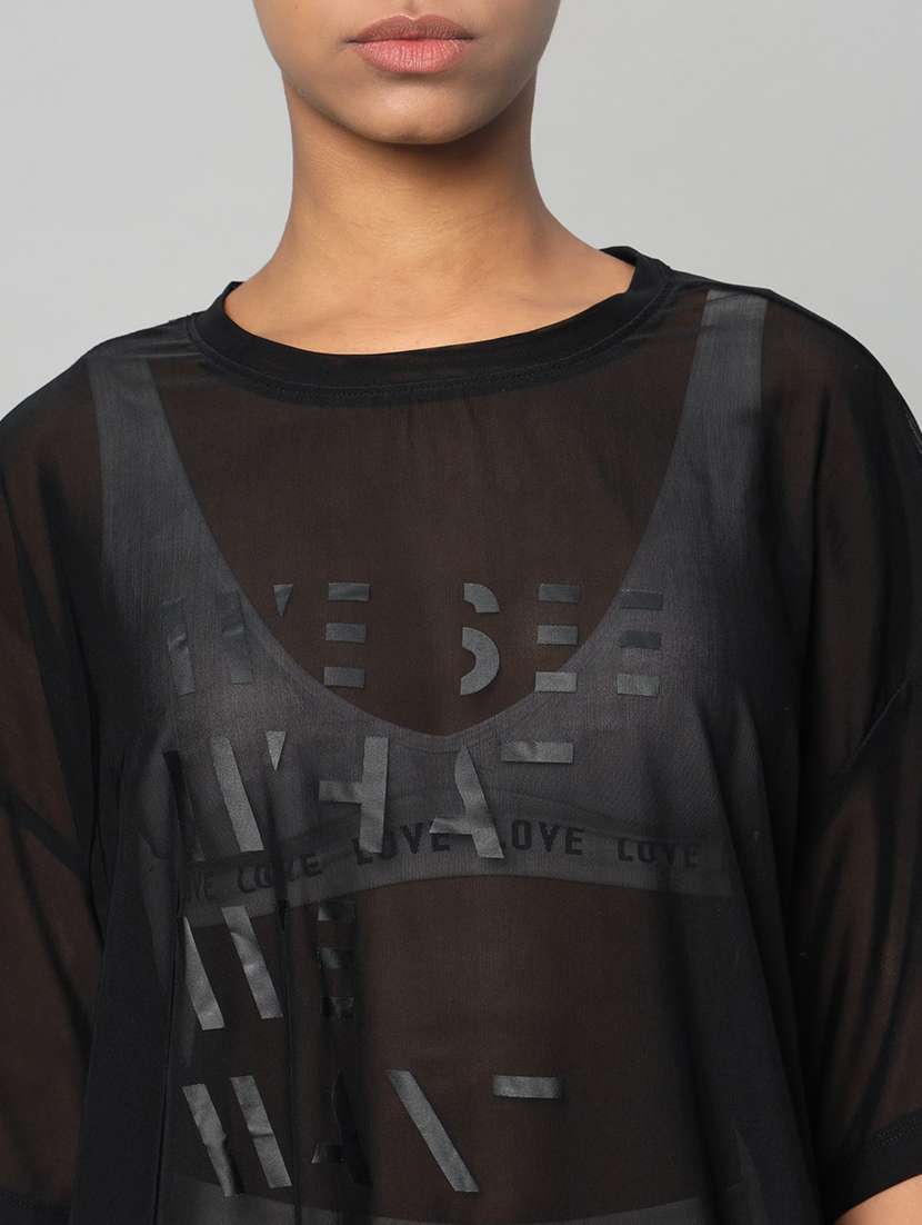 women typography printed relaxed fit dri-fit t-shirt - 21763120 -  Standard Image - 6