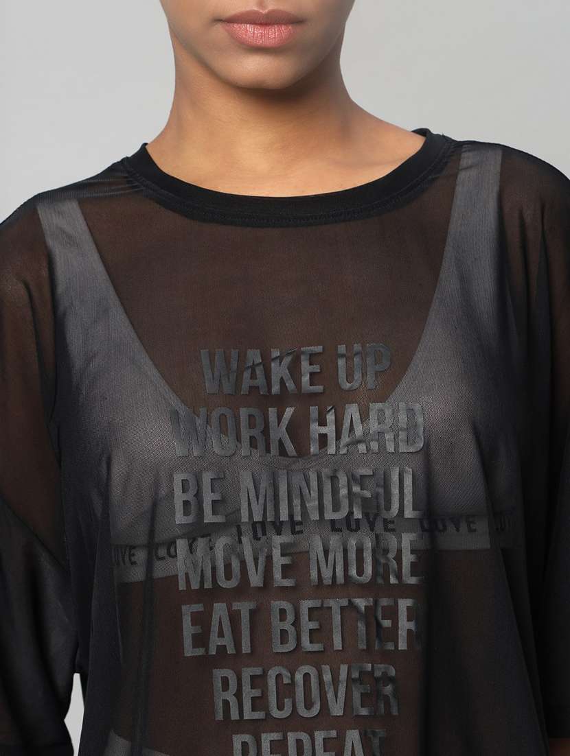 women typography printed relaxed fit dri-fit t-shirt - 21763122 -  Standard Image - 6