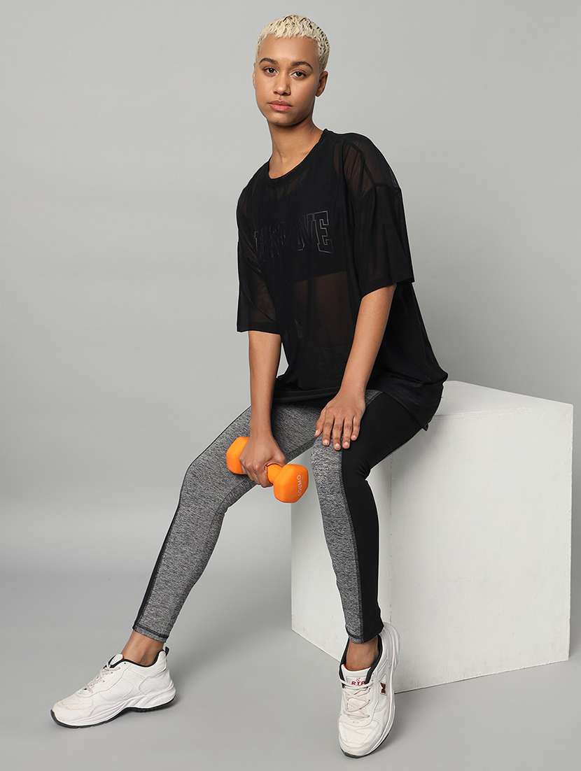 women typography printed relaxed fit dri-fit t-shirt - 21763124 -  Standard Image - 4
