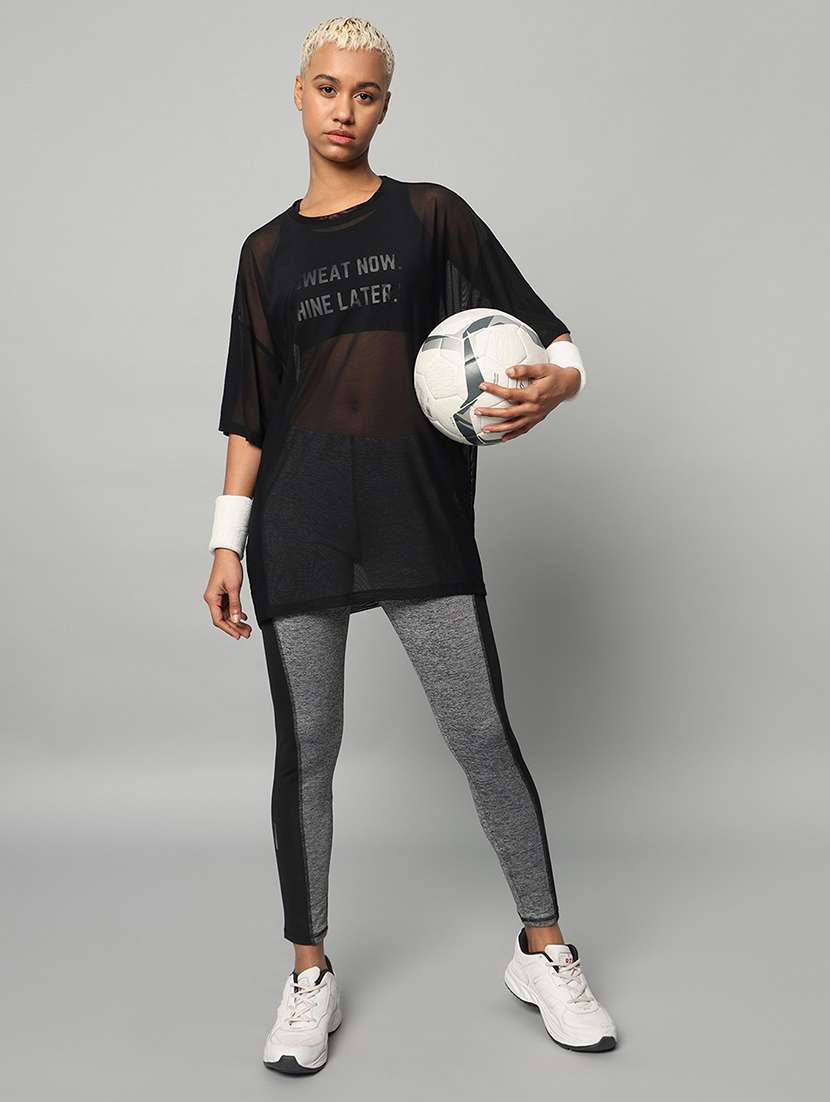 women typography printed relaxed fit dri-fit t-shirt - 21763126 -  Standard Image - 4