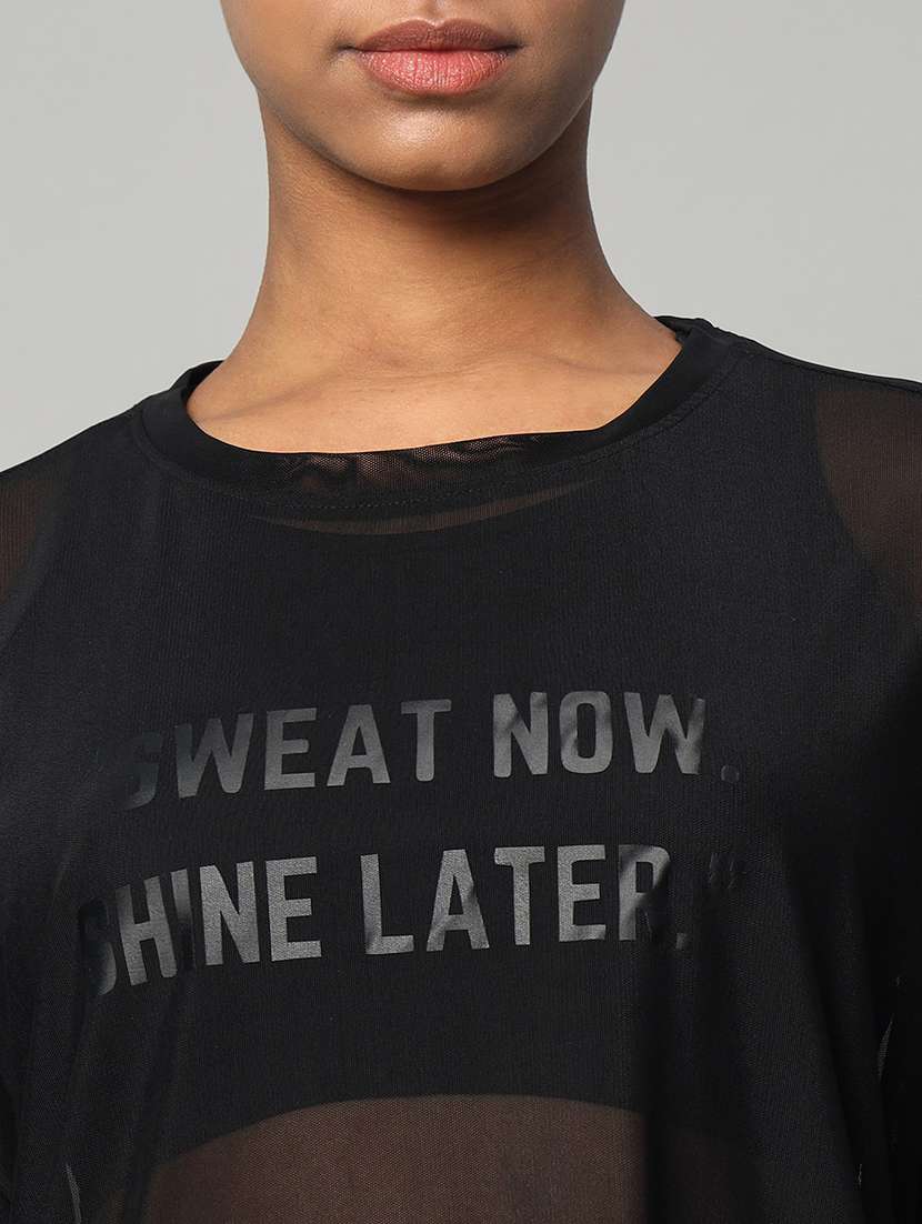 women typography printed relaxed fit dri-fit t-shirt - 21763126 -  Standard Image - 6