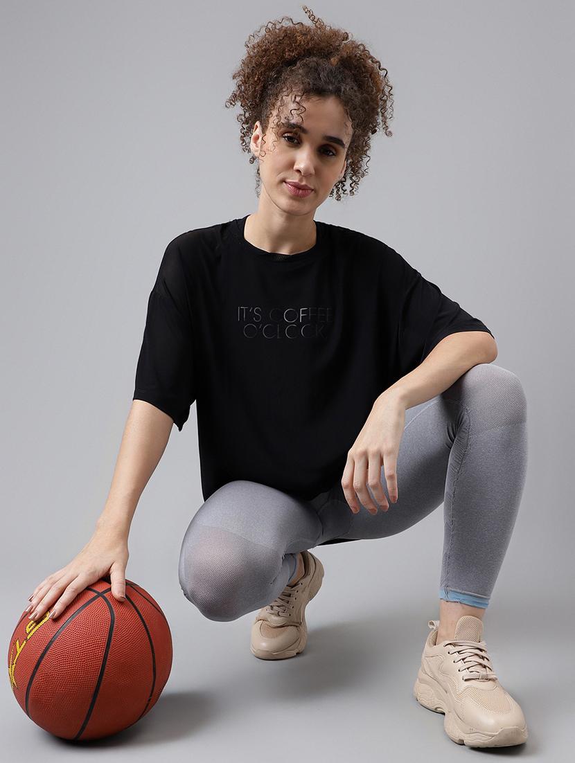 women typography printed relaxed fit dri-fit t-shirt - 21763134 - Standard Image - 4