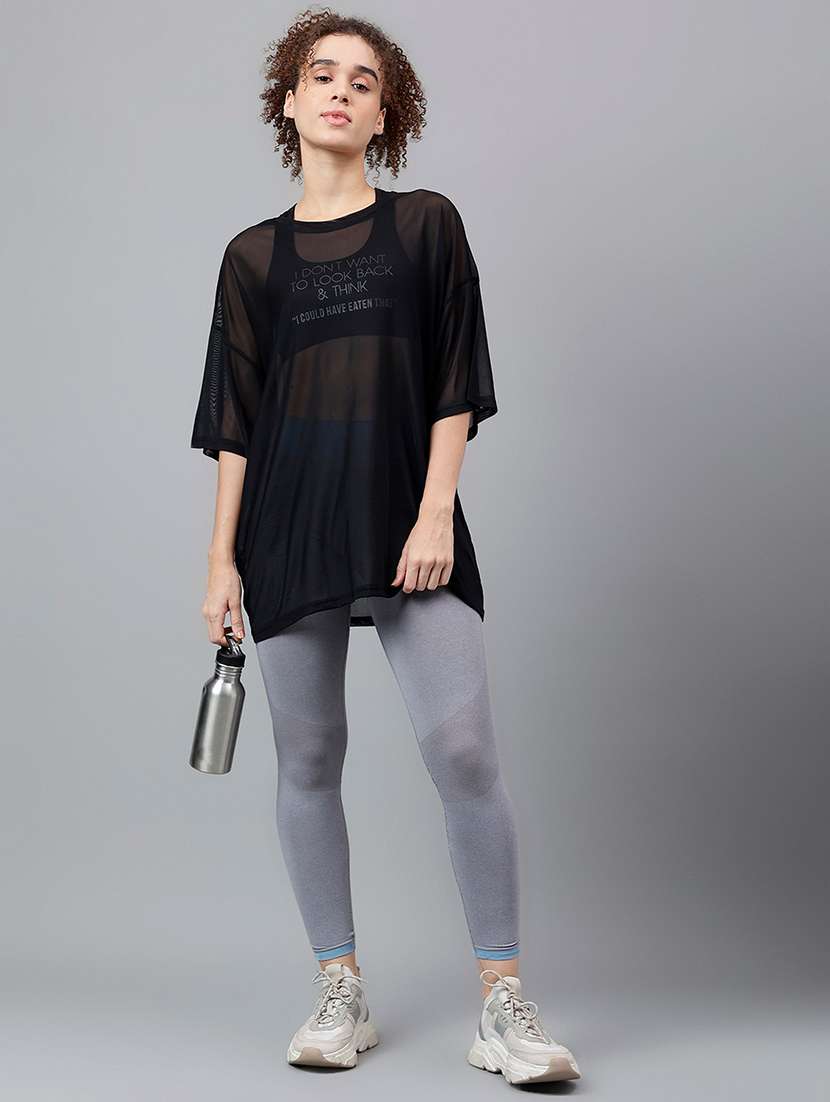 women typography printed relaxed fit dri-fit t-shirt - 21763135 -  Standard Image - 4