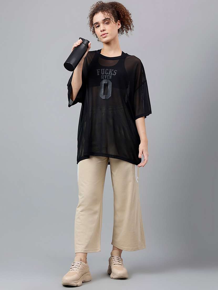 women typography printed relaxed fit dri-fit t-shirt - 21763145 -  Standard Image - 4