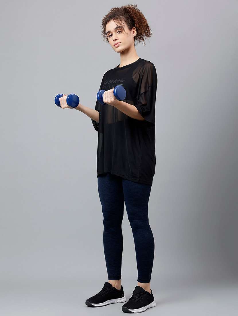 women typography printed relaxed fit dri-fit t-shirt - 21763147 -  Standard Image - 4