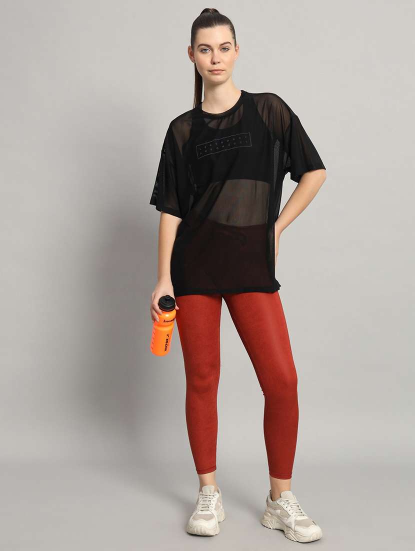 women typography printed relaxed fit dri-fit t-shirt - 21763156 - Standard Image - 4