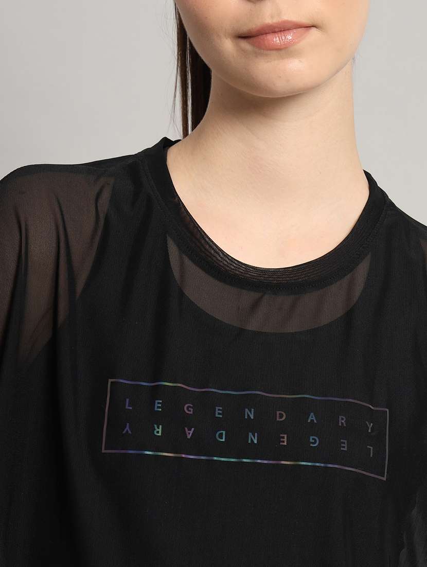 women typography printed relaxed fit dri-fit t-shirt - 21763156 - Standard Image - 6