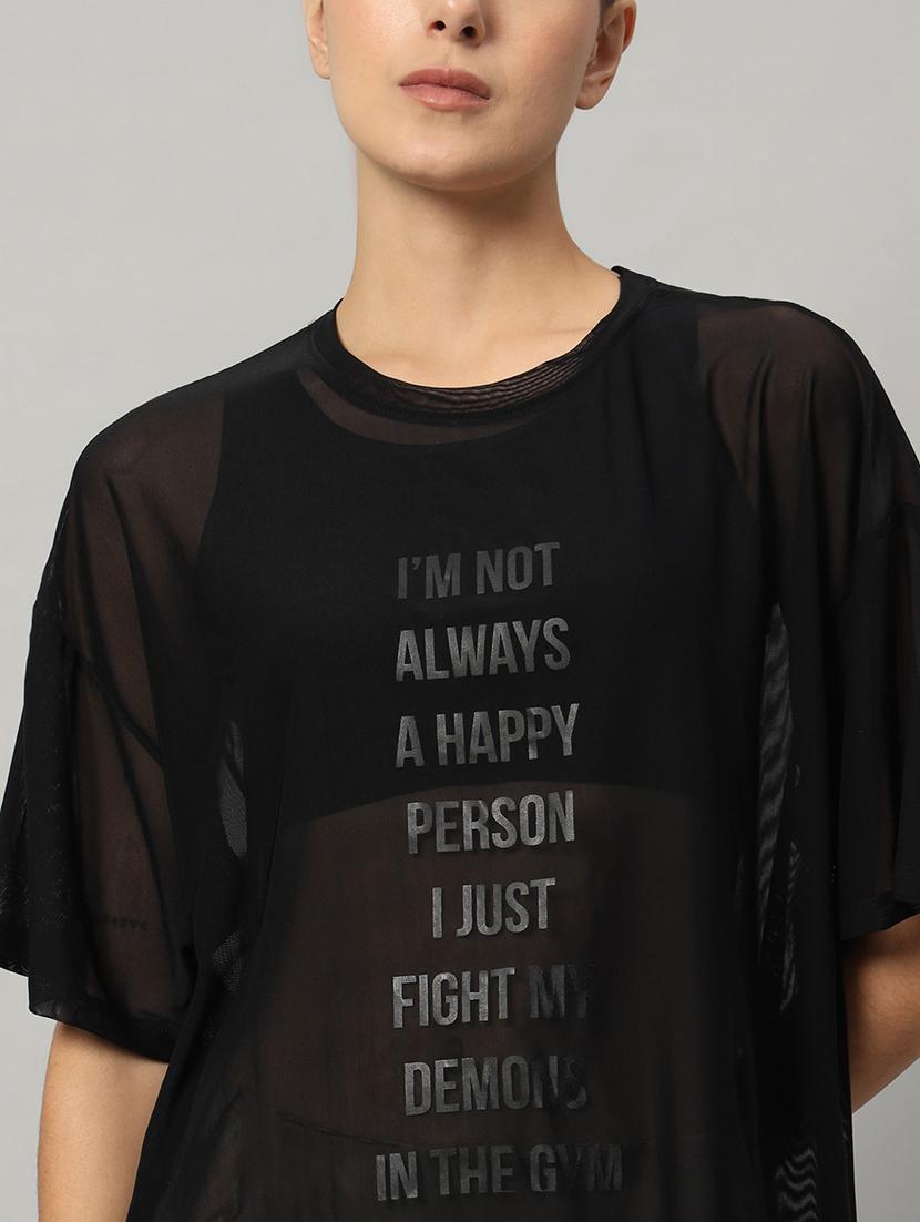 women typography printed relaxed fit dri-fit t-shirt - 21763157 - Standard Image - 6