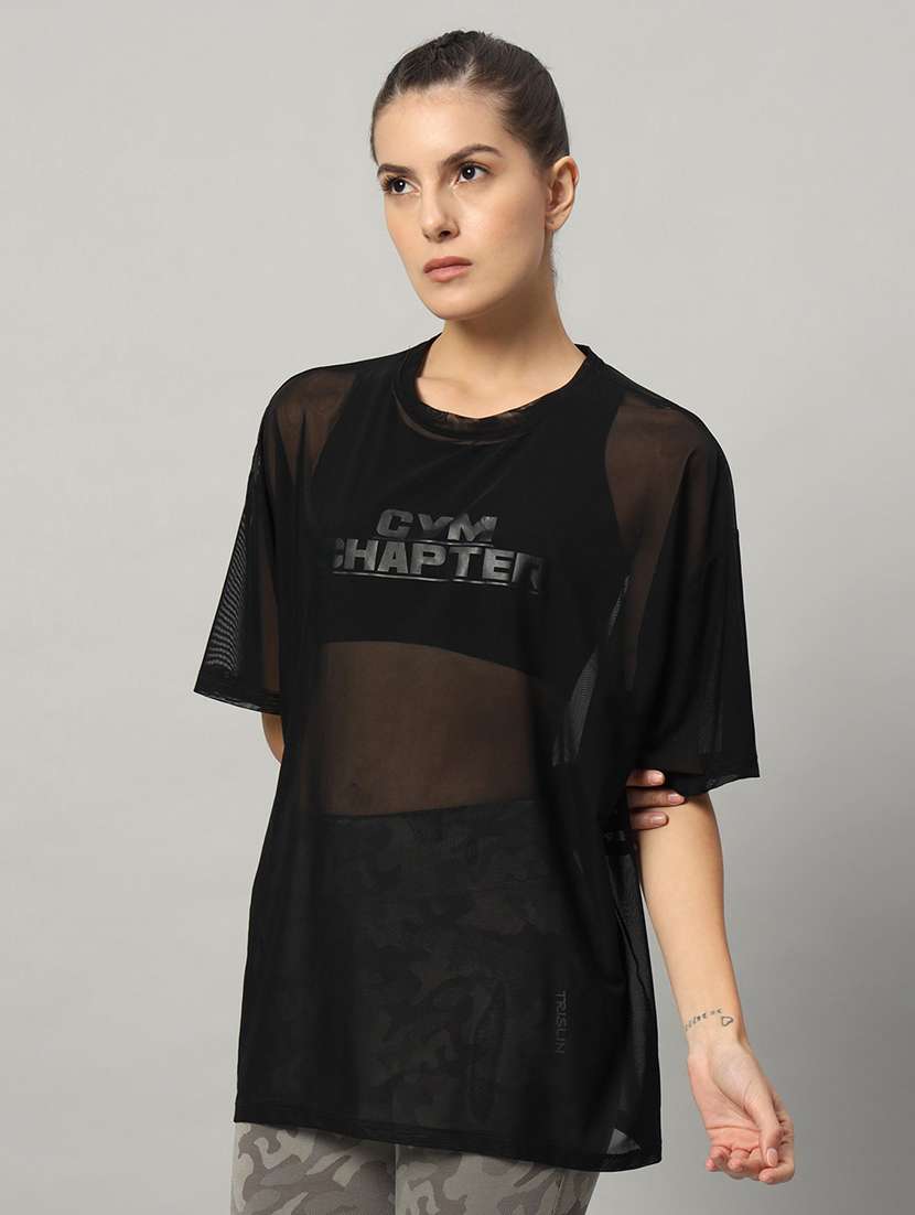 women typography printed relaxed fit dri-fit t-shirt - 21763158 -  Standard Image - 1