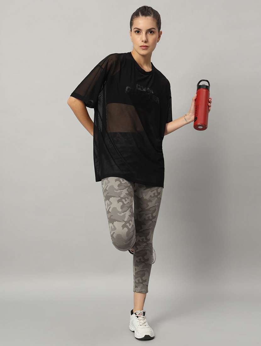 women typography printed relaxed fit dri-fit t-shirt - 21763158 -  Standard Image - 4