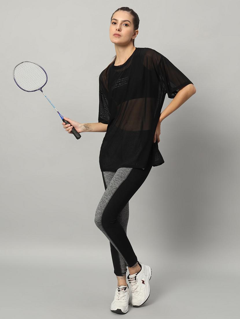 women typography printed relaxed fit dri-fit t-shirt - 21763159 - Standard Image - 4