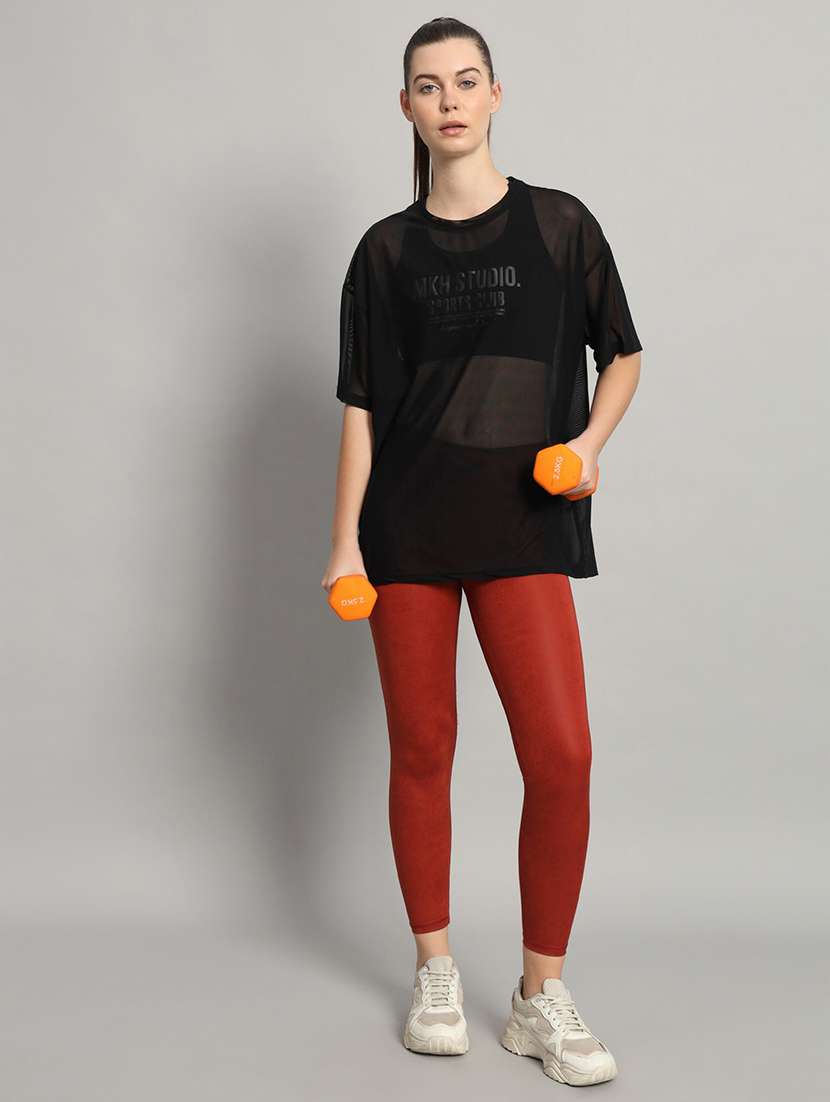 women typography printed relaxed fit dri-fit t-shirt - 21763160 -  Standard Image - 4