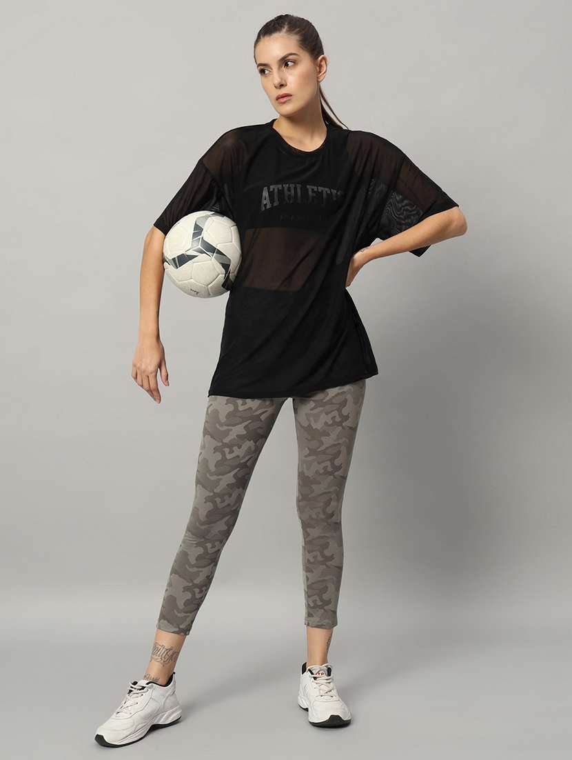 women typography printed relaxed fit dri-fit t-shirt - 21763162 -  Standard Image - 4