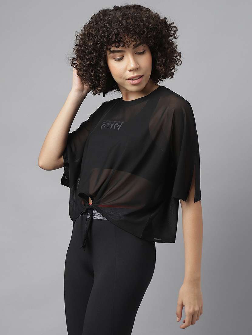 women typography printed relaxed fit dri-fit t-shirt - 21763165 -  Standard Image - 1