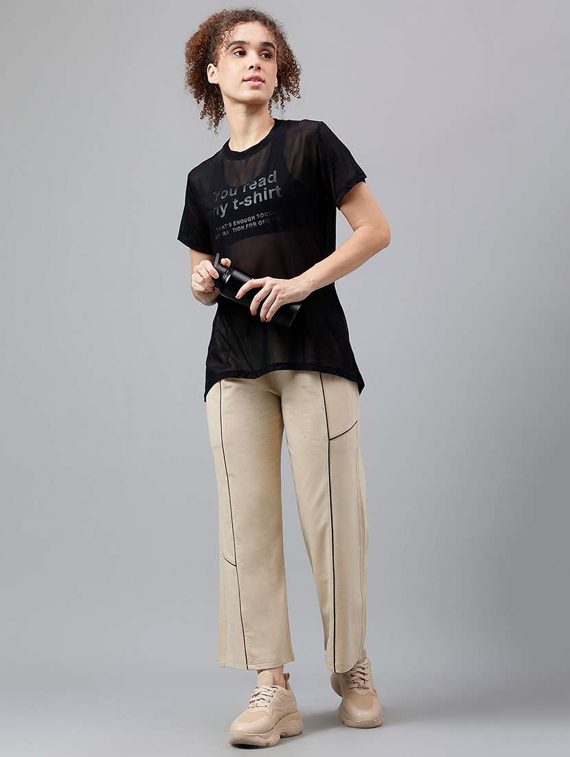 women typography printed relaxed fit dri-fit t-shirt - 21763168 - Standard Image - 4